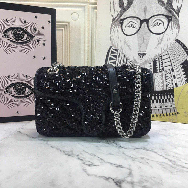 latest Marmont mini sequin shoulder bag 446744 woman bags Black silver gold green color size 22*13*6 cm
latest Marmont mini sequin shoulder bag 446744 woman bags Black silver gold green color size 22*13*6 cm
