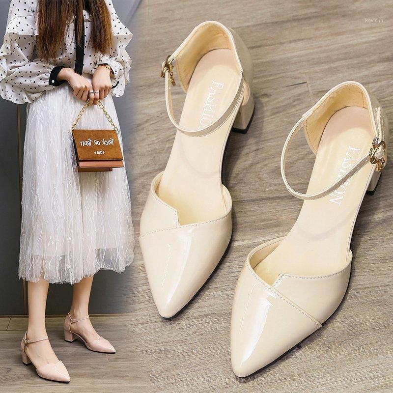 Pointed Single Shoes Women's Korean High Heeled Hollow One Button Thick Sandals Dress, Pink
Pointed Single Shoes Women's Korean High Heeled Hollow One Button Thick Sandals Dress, Pink