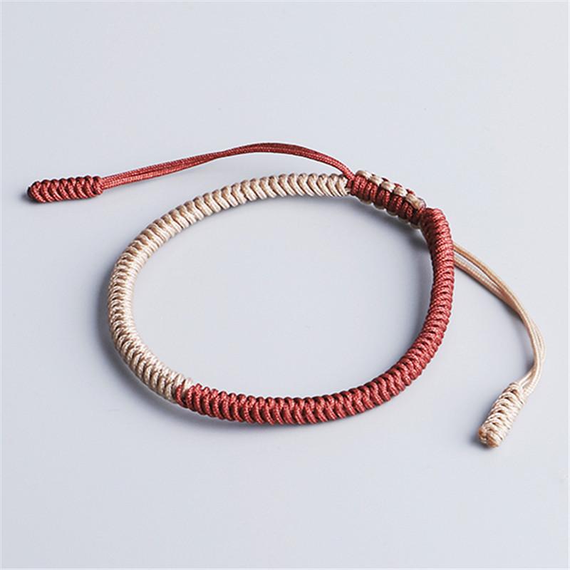 Link, Chain Meetvii Handmade Knot Lucky Rope Bracelet For Men Women Tibetan Double Color Knots Woven Bracelets Jewelry