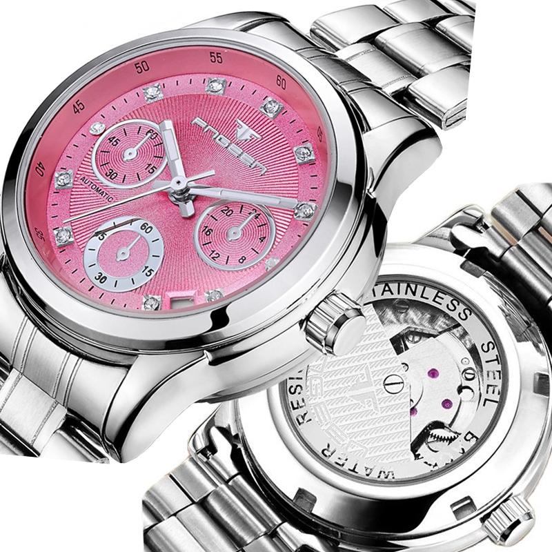 Wristwatches Women's Mechanical Watches Ladies Mechanic Waterproof Luminous Calendar Stainless Steel Hollow Out Open Mechanism Watch, Leather yellow
Wristwatches Women's Mechanical Watches Ladies Mechanic Waterproof Luminous Calendar Stainless Steel Hollow Out Open Mechanism Watch, Leather yellow
