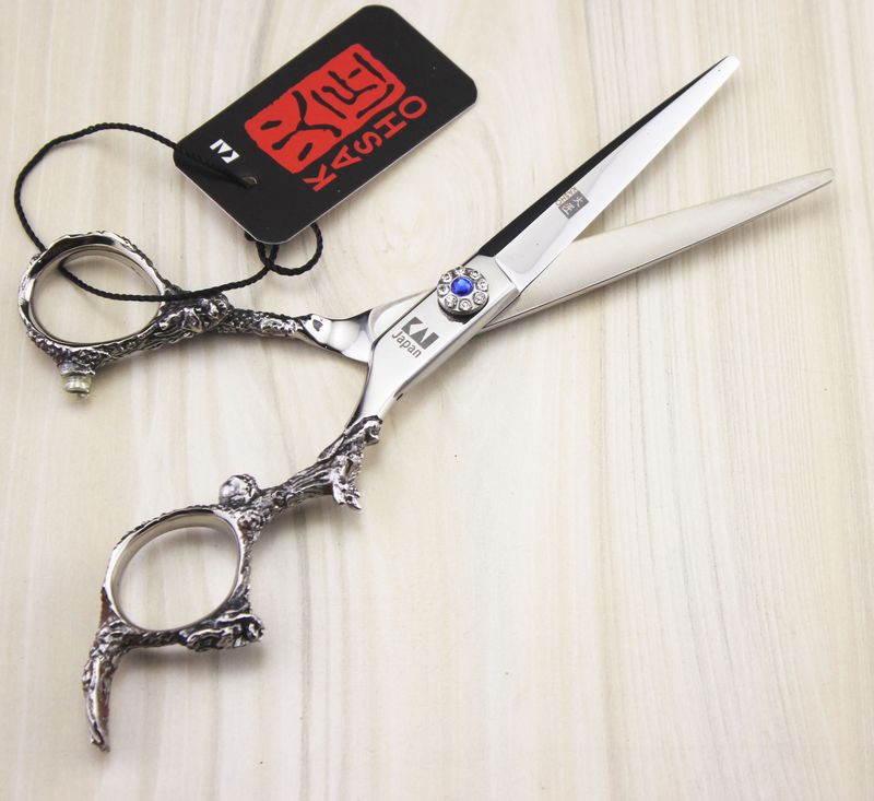 new arrival professional barber hair cutting scissors KASHO 6.0 inch 9CR dragon handle S2563