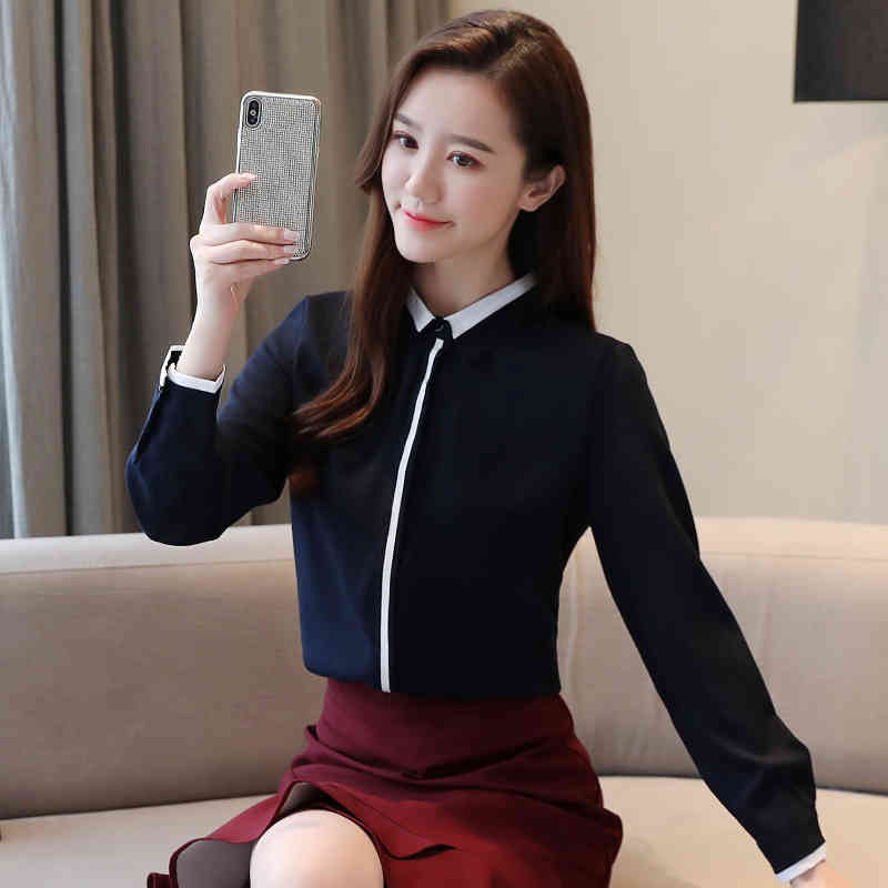 Fashion Korean Clothing Autumn Professional Shirts OL Plus Size Loose Long Sleeve Shirt Women Tops Blusas 10602 210417