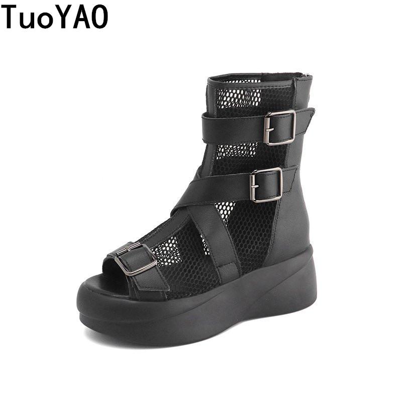 Summer Shoes Women Boots Buckle Breathable Ladies Mesh Footwear Zipper Black Wedge Ankle Botas
Summer Shoes Women Boots Buckle Breathable Ladies Mesh Footwear Zipper Black Wedge Ankle Botas