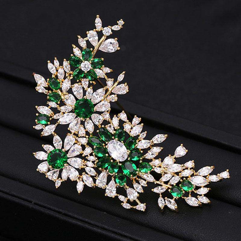 Pins, Brooches Zlxgirl Bridal Jewelry Crystal Cubic Zircon Copper Brooch Classic Decoration Flower Corsage Pins Christmas Gifts
Pins, Brooches Zlxgirl Bridal Jewelry Crystal Cubic Zircon Copper Brooch Classic Decoration Flower Corsage Pins Christmas Gifts