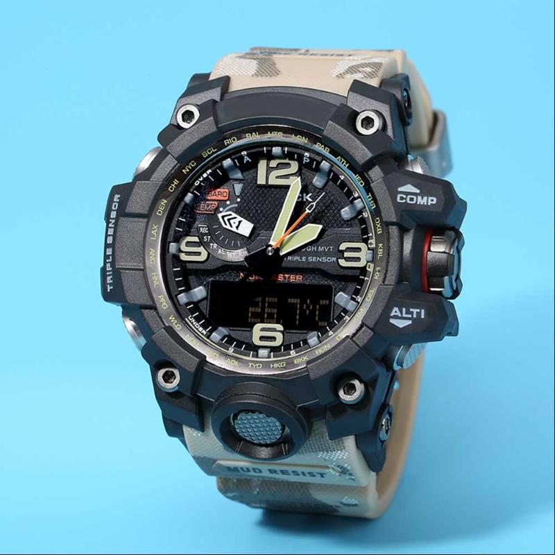 Wristwatches GWG Sportleisure Men's Quartz 1000,LED Digital Double Display Women's Watch, Full Function High Quality Watch