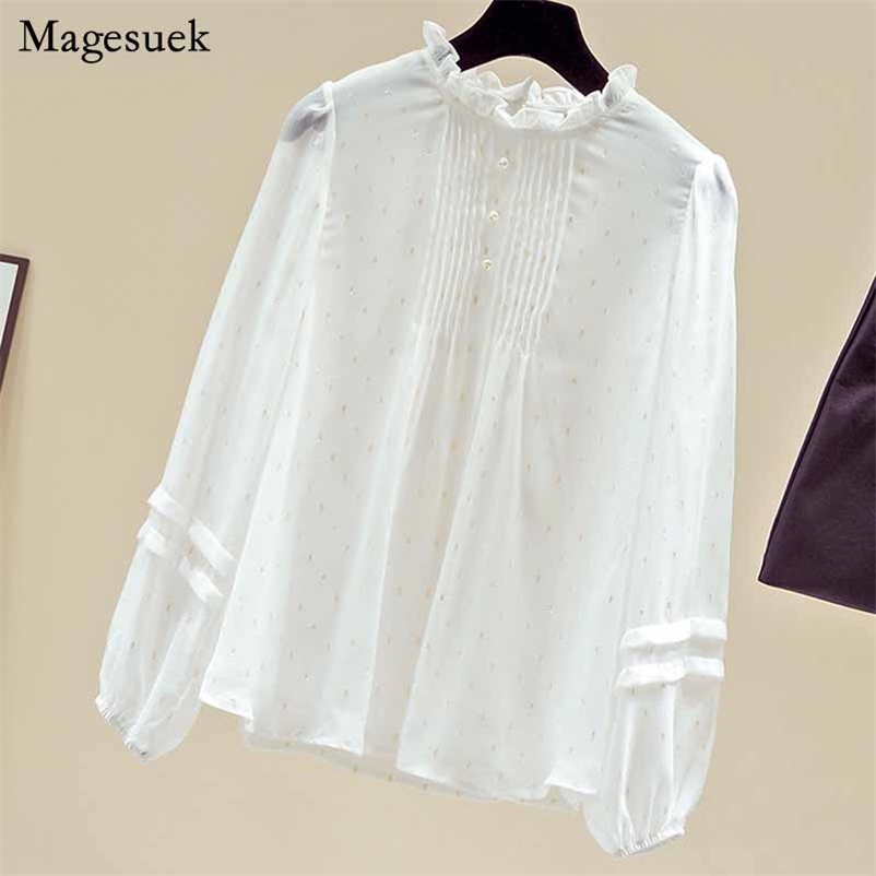 Autumn White Chiffon Shirt Women Pleated Tops Ruffled Collar Long Sleeve Blouse Korean Fashion Clothing Blusas 11228 210518
Autumn White Chiffon Shirt Women Pleated Tops Ruffled Collar Long Sleeve Blouse Korean Fashion Clothing Blusas 11228 210518