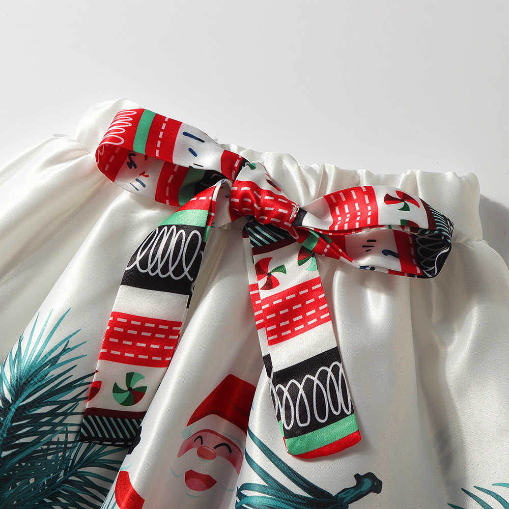 Fashion Baby First Christmas Clothing Set Girls Outfit Red Romper and Print Skirt Ins Letter Year Toddler Clothes 210529