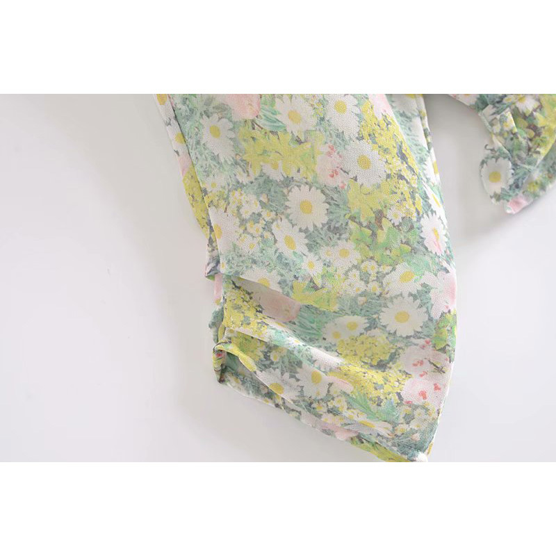 Women Two Piece Set Printed Shirt & Slit Midi Skirt Fashion Casual Woman 2 210517