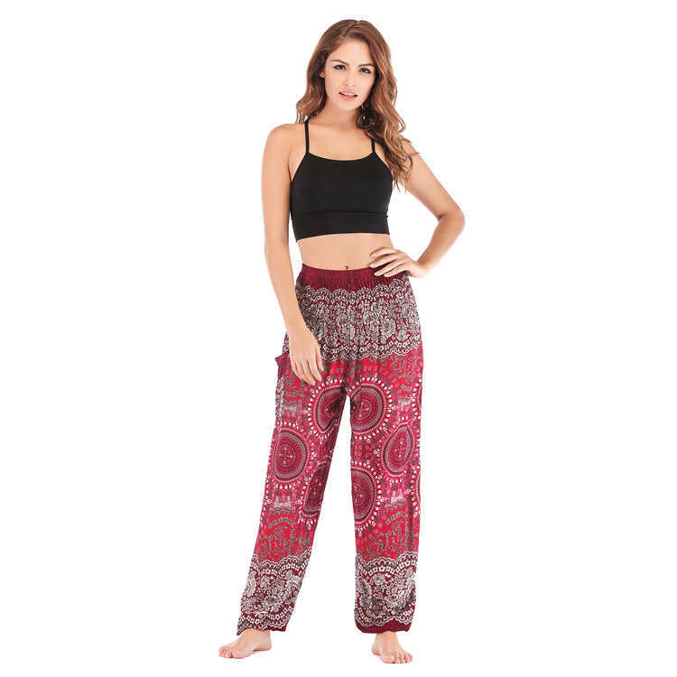 Thailand Summer Thin Style Female Printed Harem Pants For Woman Joggers Bohemia Casual Loose Pantalones Mujer Cintura Alta 210604
