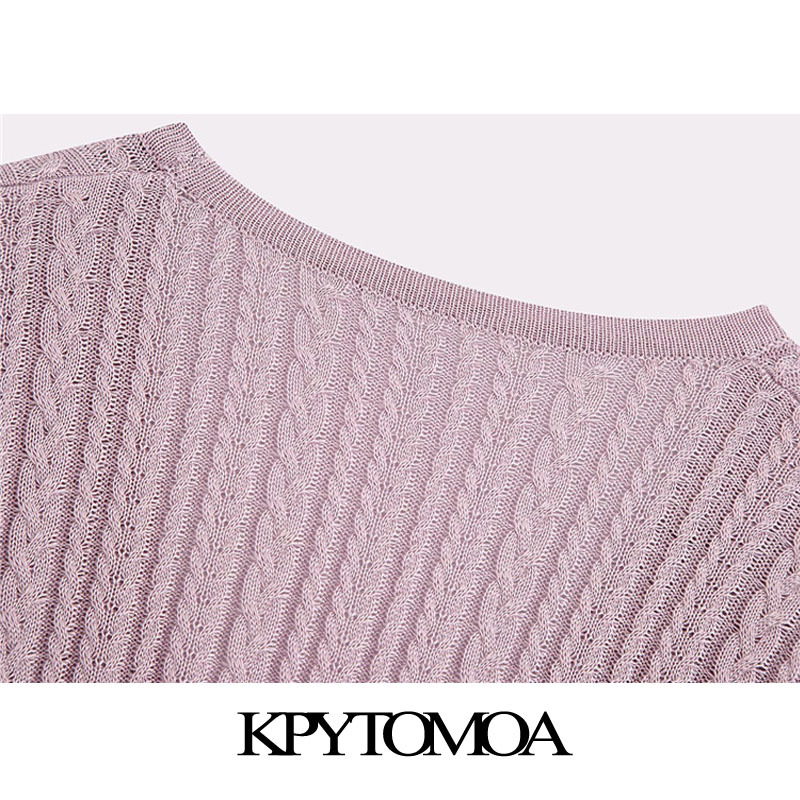 Women Fashion Jewellery Buttons Cable-knit Cardigan Sweater V Neck Long Sleeve Female Outerwear Chic Tops 210420