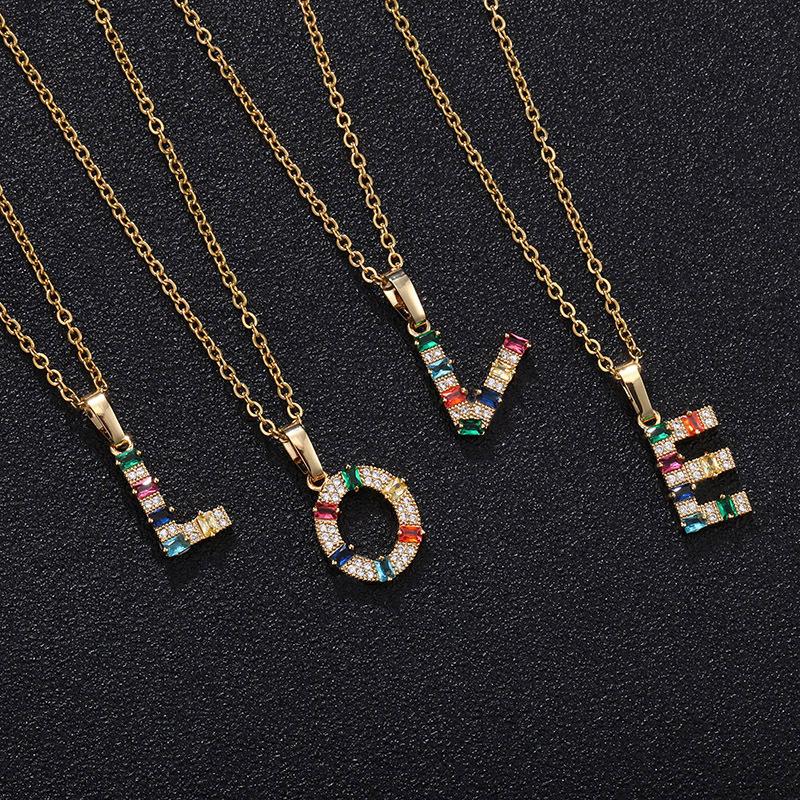 Pendant Necklaces Letter Necklace Women's 26 Letters Inlaid Zircon Crystal Stainless Steel Chain Jewelry Accessories
Pendant Necklaces Letter Necklace Women's 26 Letters Inlaid Zircon Crystal Stainless Steel Chain Jewelry Accessories