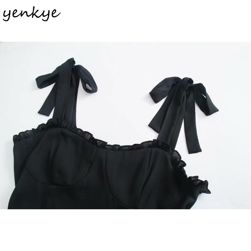 YENKYE Fashion Women Vintage Solid Color Elegant Party Dress Female Sleeveless Slim A-line Midi Summer Dress Vestido Mujer 210515