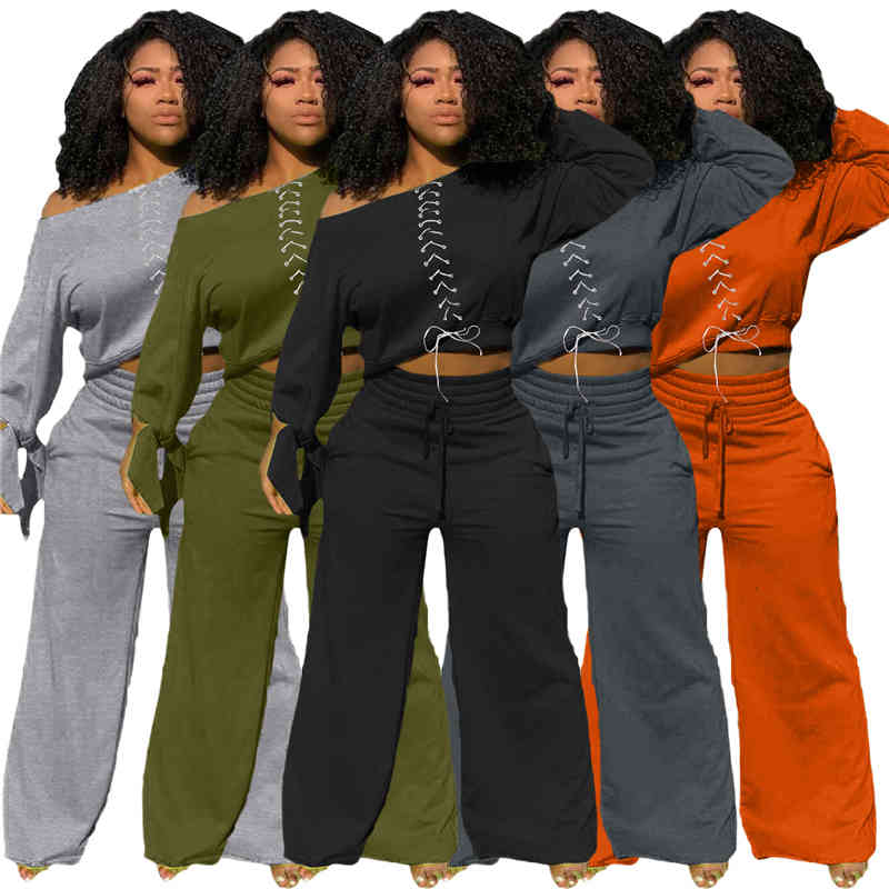 Women's Tracksuits Two Piece Set Tracksuit Women Autumn Clothes Solid Long Sleeve Bandage Crop Top and Wide Leg Pants Leisure Suit, Rose red
Women's Tracksuits Two Piece Set Tracksuit Women Autumn Clothes Solid Long Sleeve Bandage Crop Top and Wide Leg Pants Leisure Suit, Rose red