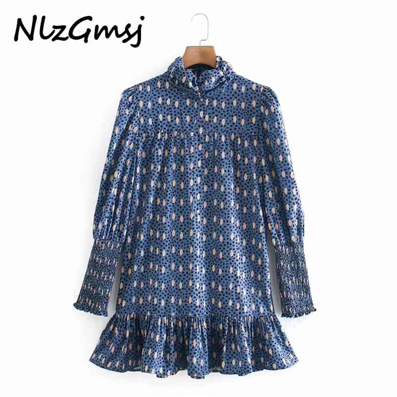 Dres Spring Autumn Fashion Turtleneck High Waist Long Sleeve Printing Loose Elegant A-line 210628, As picture
Dres Spring Autumn Fashion Turtleneck High Waist Long Sleeve Printing Loose Elegant A-line 210628, As picture