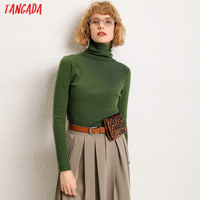 winter fashion women solid turtleneck female long sleeve chic elegant ladies jumpers sweater pull femme AQJ02 210416