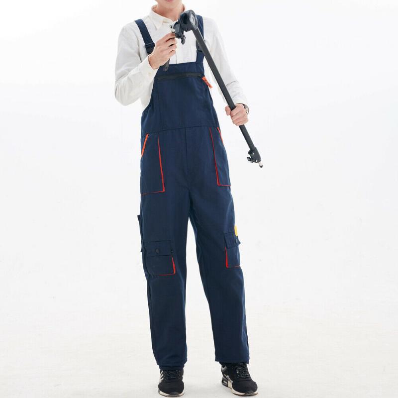 Large Size 4XL Men's Bib Pants Fashion Functional Clothing Men Heavy Duty Work Jumpsuit Coveralls Overalls Mechanic Indoor