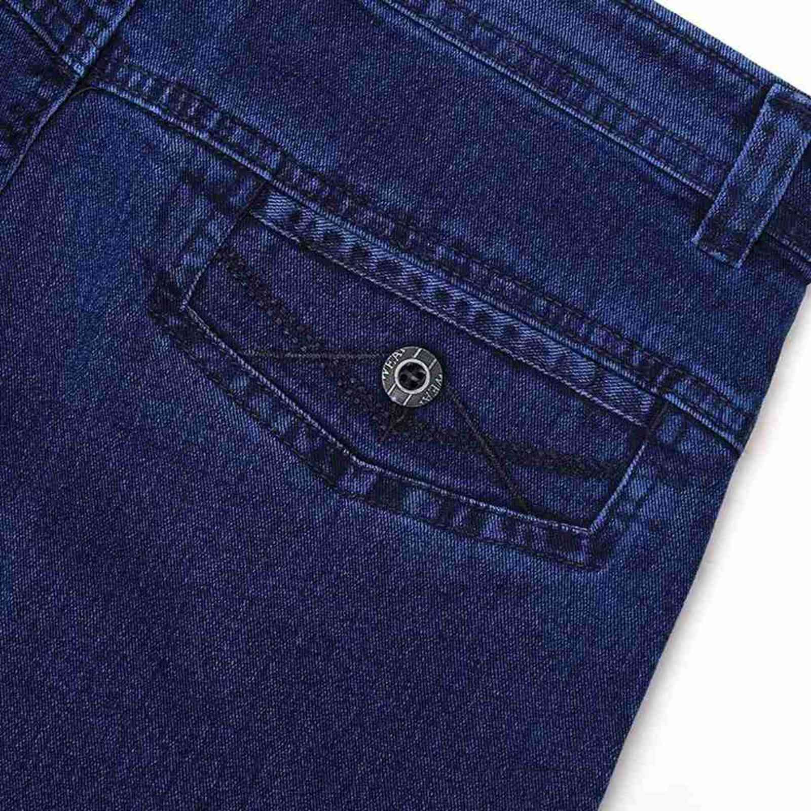 Size 30-45 Men Business Jeans Classic Male Stretch Jeans Plus Size Baggy Straight Men Denim Pants Cotton Blue Work Jeans Men 211120