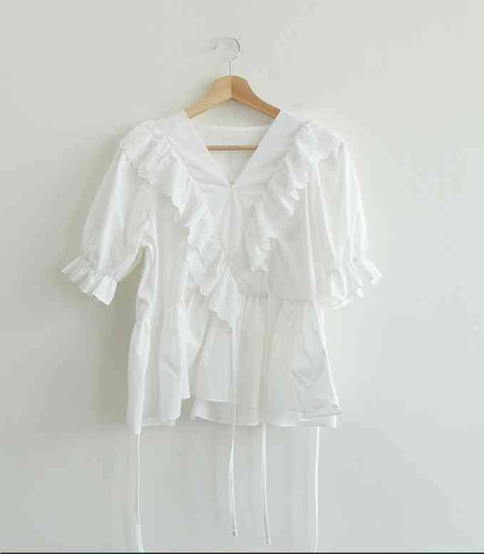 spring Vintage purple Shirt female Oversize Tops Women short sleeve Girls Blouse Summer Plus Size Blouses femme Blusas 210423