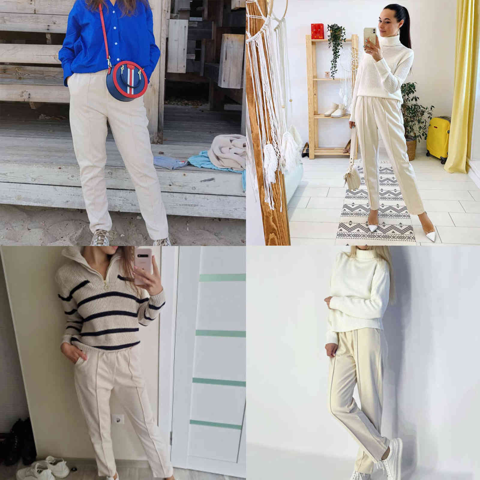 Wixra Womens Harem Thick Pants Casual Elastic Waist Black Basic Pockets Office Lady Trousers Autumn Winter 211124Z