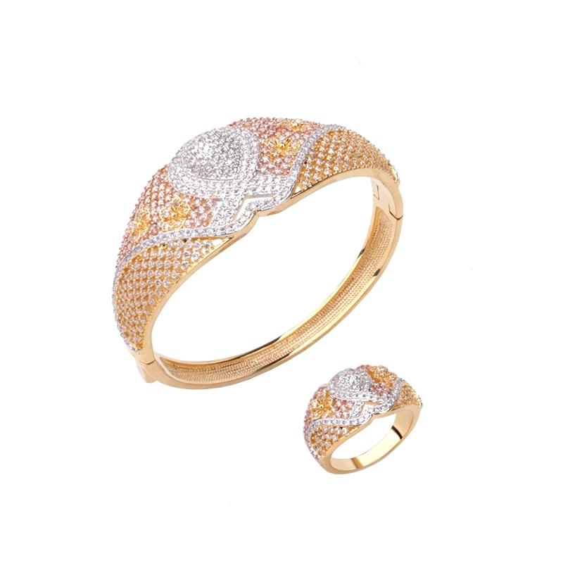 Bangle Luxury Fashion Multi-color Large Model Bracelet With Ring Copper Full Zircon Jewelry Dubai Wedding Women's Gift B1136
Bangle Luxury Fashion Multi-color Large Model Bracelet With Ring Copper Full Zircon Jewelry Dubai Wedding Women's Gift B1136