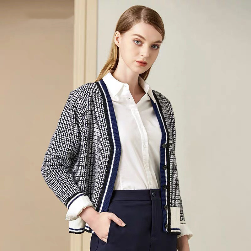 Cardigan Celebrity Style Sweater Women's Long-Sleeve Pattern Short Loose-Fit Students Coat Sweater 210421