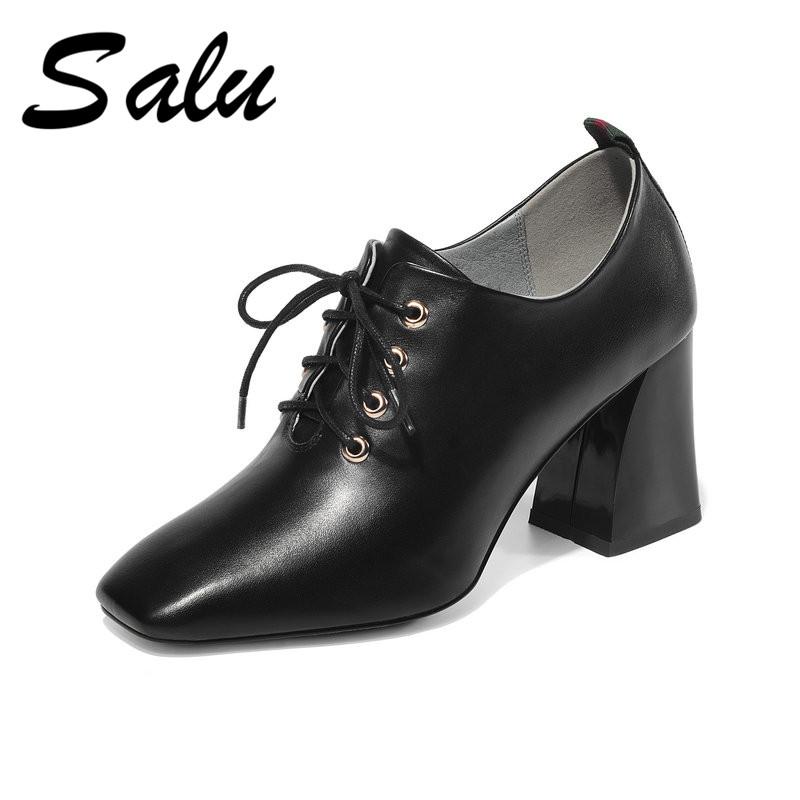 Dress Shoes Salu 2021 Autumn Pumps Genuine Leather Square Toe Heel Shallow Elegant Office Women Solid, Black
Dress Shoes Salu 2021 Autumn Pumps Genuine Leather Square Toe Heel Shallow Elegant Office Women Solid, Black