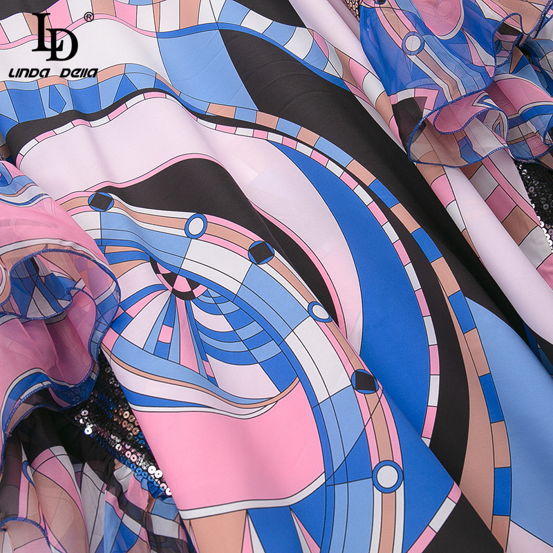 Bohemian Summer Print Long Dress Women Ruffles O-neck Batwing Sleeve Sequined Loose Plus Size Midi Vestidos 210522