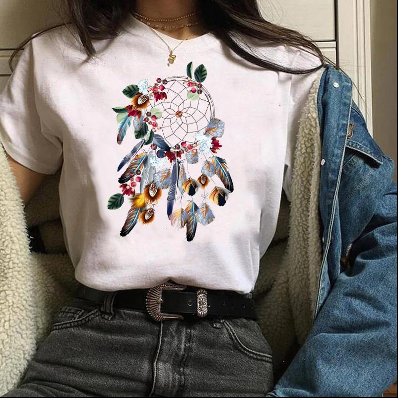 clothes tees graphic feather women t shirt vintage elegant short sleeve flower floral clothing female womens, White 
clothes tees graphic feather women t shirt vintage elegant short sleeve flower floral clothing female womens, White