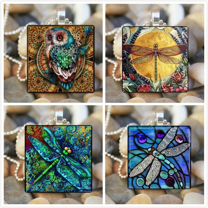 Creative Painted Owl Blue Dragonfly Insect Necklace &Fashion glass Pendant Vintage Square Charm Chain Gift for Women
Creative Painted Owl Blue Dragonfly Insect Necklace &Fashion glass Pendant Vintage Square Charm Chain Gift for Women