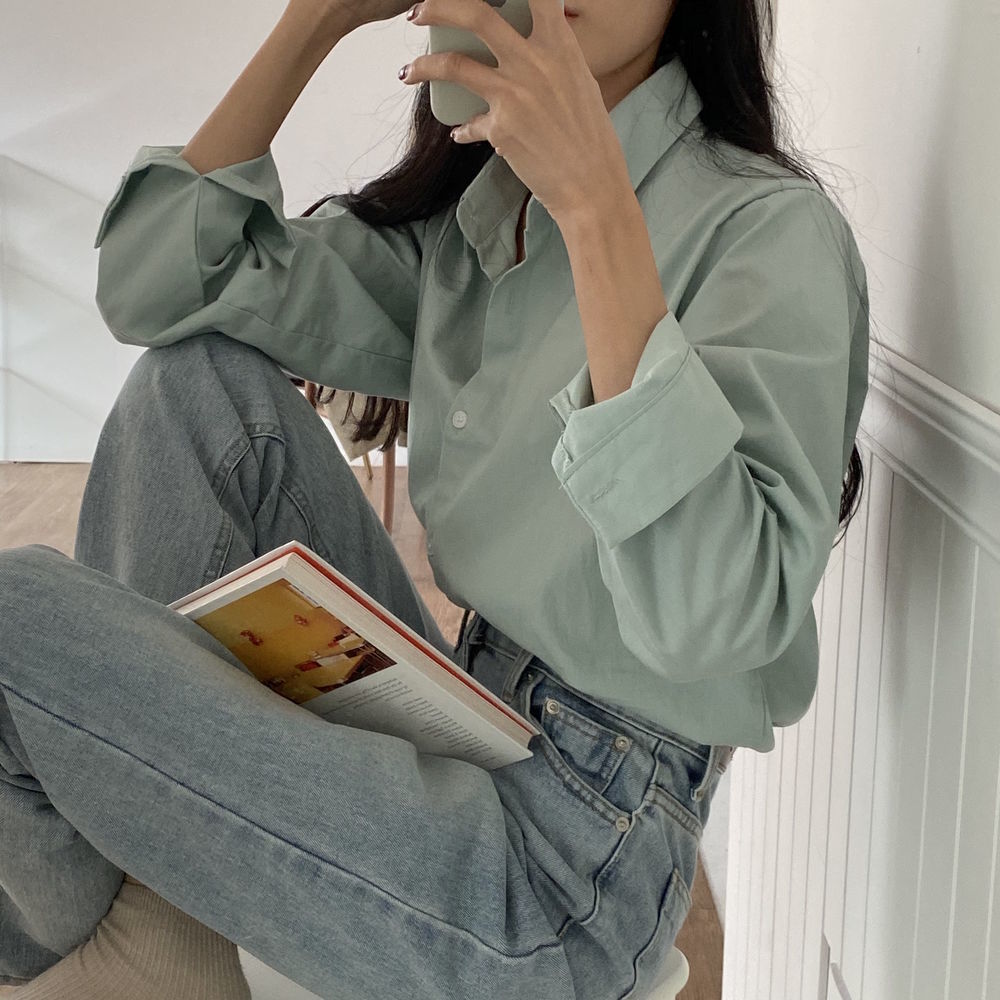 Korean All Match Sweet OL Loose Casual Streetwear Tops Outwear Chic Stylish Office Lady Brief Shirts Clothe 210421