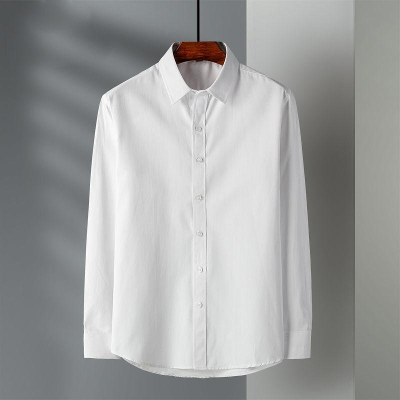 Fashion Solid Spring Autumn Men Casual Slim Fit Shirt Male Cotton Linen Botton Shirts Long Sleeve Formal Blouse D275 Men's