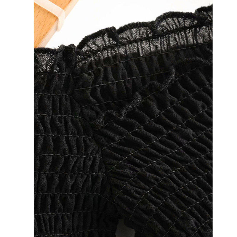 Cross Elastic Stretch Tight Navel Summer Sexy Women's Tops Strapless Stitching Black Female Shirt 210507