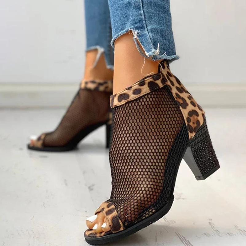 Sexy Hollow Out Sandals Mid Heel Summer Slip-on Buckle Ladies Shoes Artificial Open Toe Casual Wedding Pumps Women Sandalias1