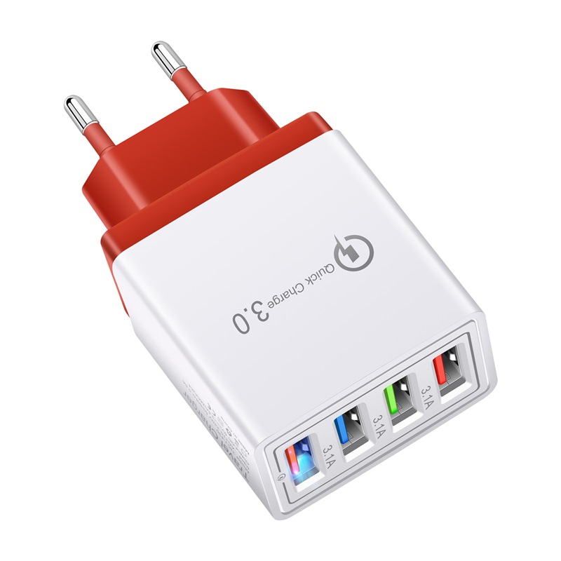 5V3A Fast Charger Power Adapter 4 USB Ports Adaptive Quick Wall Chargers Smart Charging Travel Universal for EU US
5V3A Fast Charger Power Adapter 4 USB Ports Adaptive Quick Wall Chargers Smart Charging Travel Universal for EU US