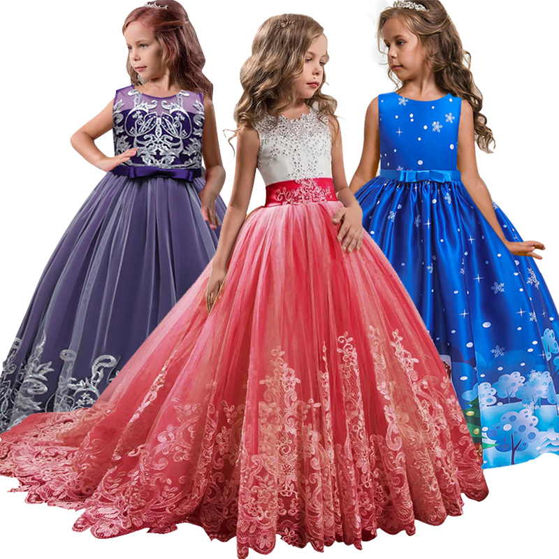 flower Girl Dresses for Weddings Pageant Dresses Kids Prom Dress up the first Holy Communion Dresses Lace Pearls toddler Robes de fête