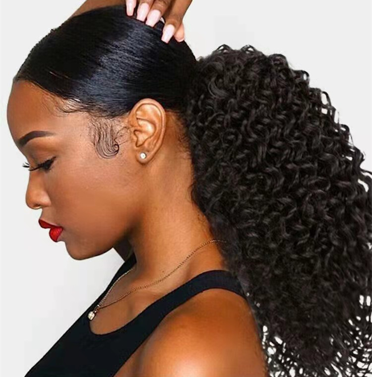 Human Hair Kinky Curly Ponytail Extension for Black Women Wrap Drawstring Ponytails Hairpiece Thick with Clip in Binding Pony Tail 160g Natual color
Human Hair Kinky Curly Ponytail Extension for Black Women Wrap Drawstring Ponytails Hairpiece Thick with Clip in Binding Pony Tail 160g Natual color
