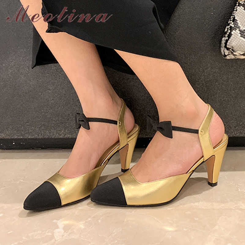 Meotina Sandals Shoes Women Natural Genuine Leather Sandals Bow High Heel Shoes Pointed Toe Spike Heel Ladies Footwear Summer 41 210608, Black
Meotina Sandals Shoes Women Natural Genuine Leather Sandals Bow High Heel Shoes Pointed Toe Spike Heel Ladies Footwear Summer 41 210608, Black