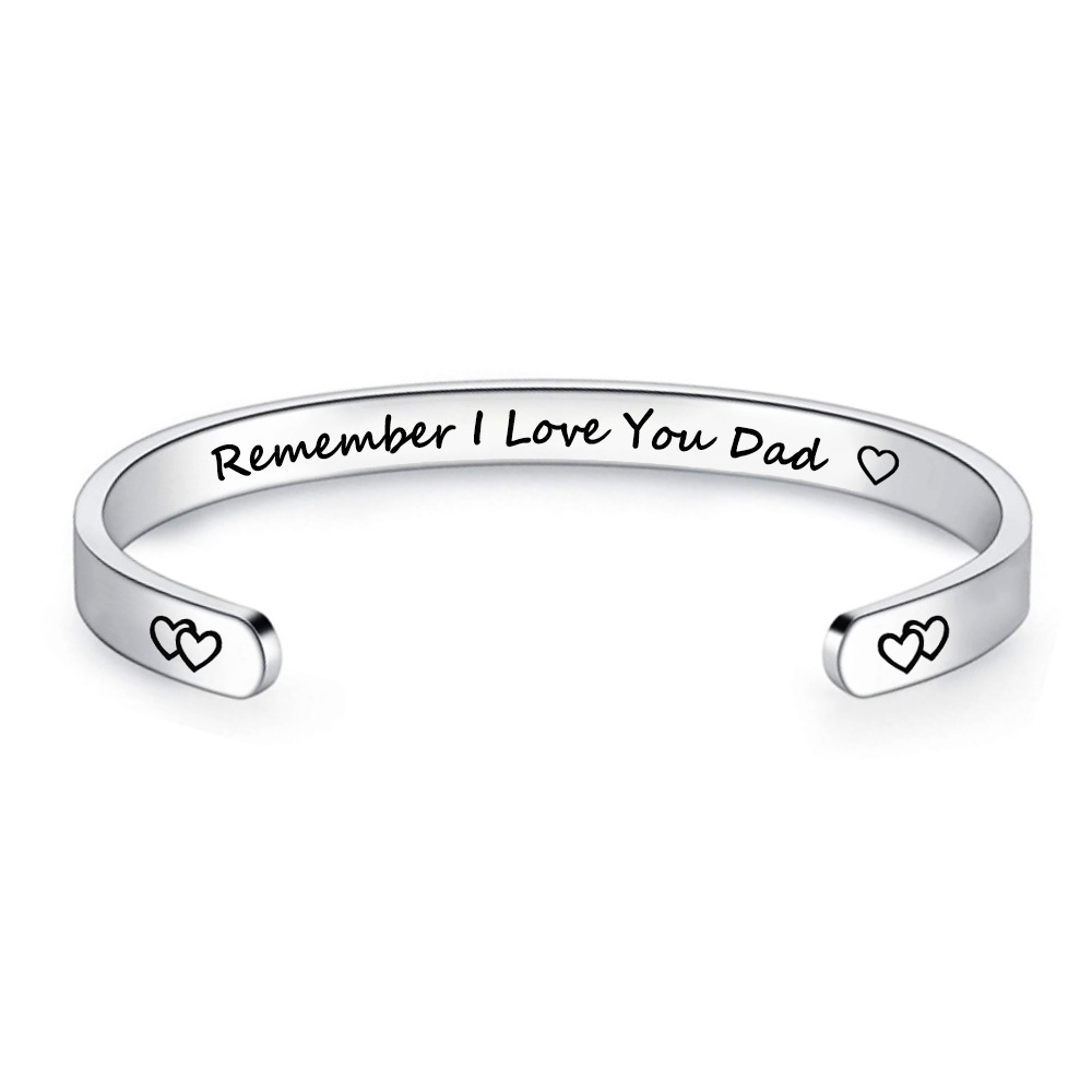 bangle titanium steel bracelet mom dad son daughter european and american fashion open c-shaped lettering customizable wholesale, Black
bangle titanium steel bracelet mom dad son daughter european and american fashion open c-shaped lettering customizable wholesale, Black