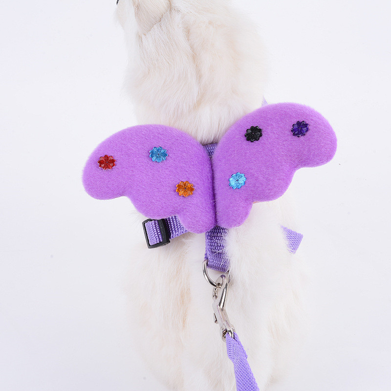 New Pet Dog Harness Cute Angel Wings Puppies Cat Leashes Small Dog Chihuahua Teddy Adjustable Chest Strap Safety Traction Rope
