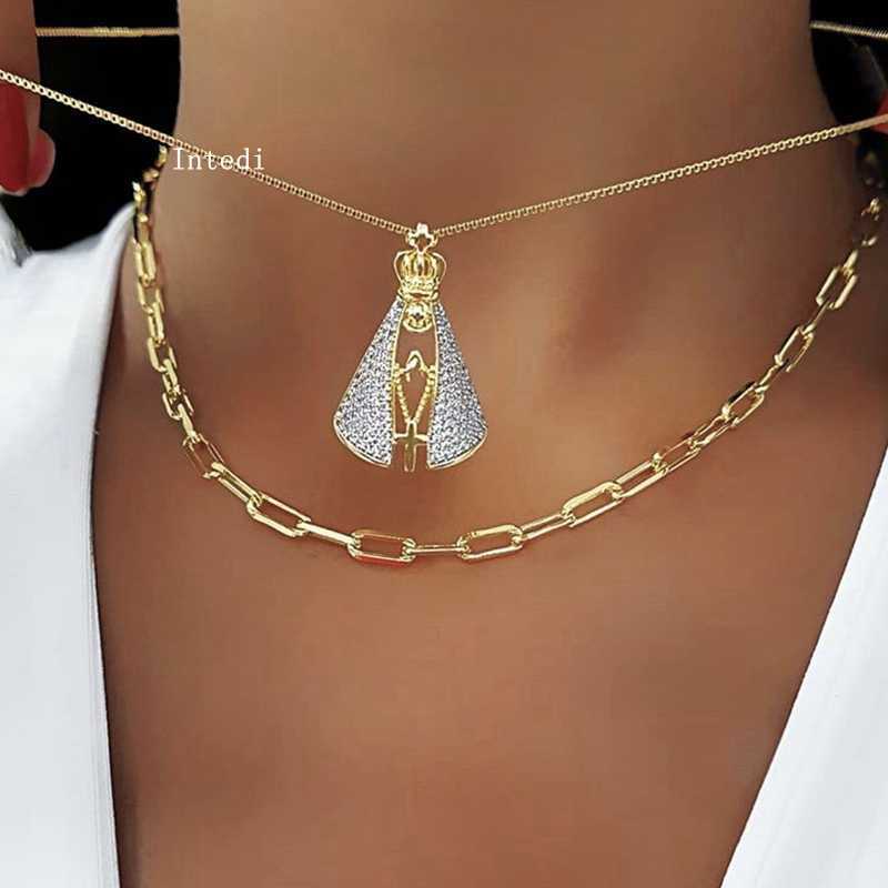 Fashion Full Micro White Cubic Zirconia Stone Necklaces For Women Gold Color& blue Cross Pendant Necklace Wholesale Jewelry 2020 X0707
Fashion Full Micro White Cubic Zirconia Stone Necklaces For Women Gold Color& blue Cross Pendant Necklace Wholesale Jewelry 2020 X0707