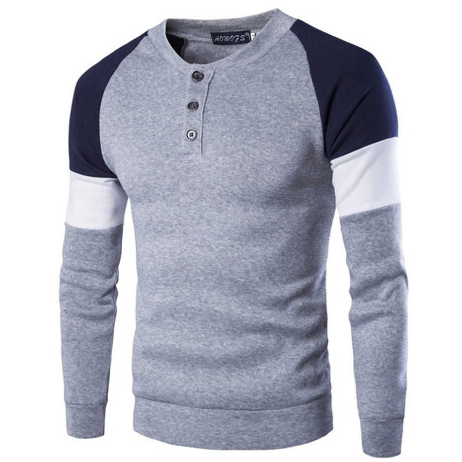 Men's Spring Sweater Male Long Sleeve Tops Cotton Slim Fit Solid Color Slim Fit Casual Streetwear Sweatshirts 211008