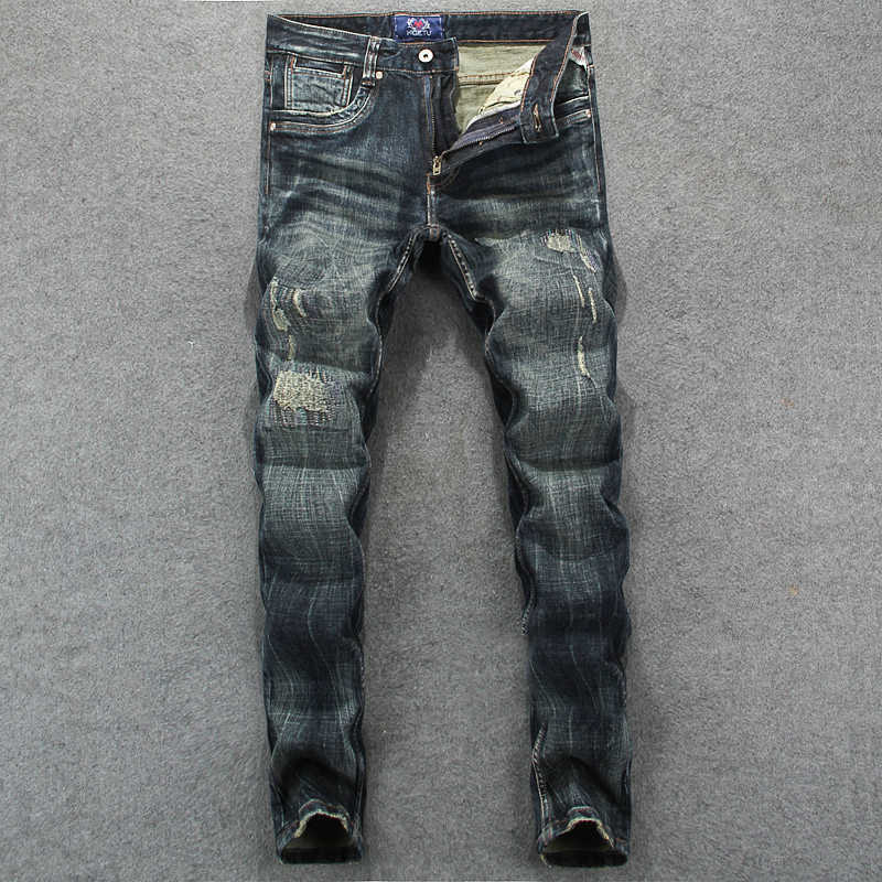 European American Fashion Men Jeans Retro Slim Fit Elastic Ripped for Vintage Designer Streetwear Hip Hop Denim Pants, Retro dark blue
European American Fashion Men Jeans Retro Slim Fit Elastic Ripped for Vintage Designer Streetwear Hip Hop Denim Pants, Retro dark blue