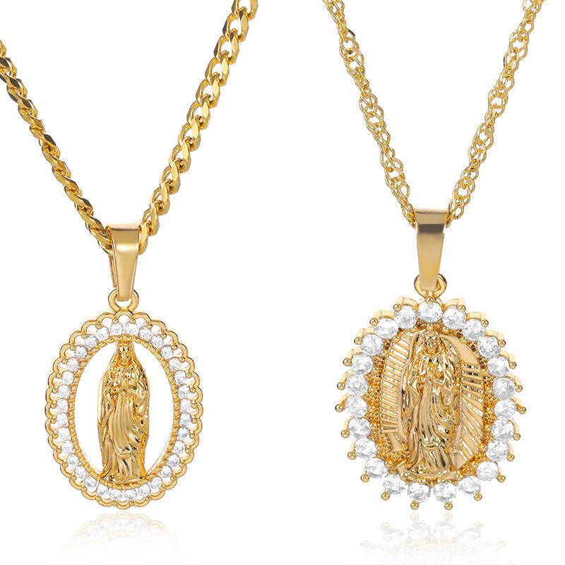 Pendant Necklaces Holy Virgin Mary Necklace Religion Dainty Golden Christian Cubic Zircon Women Collier Femme Jewelry
Pendant Necklaces Holy Virgin Mary Necklace Religion Dainty Golden Christian Cubic Zircon Women Collier Femme Jewelry
