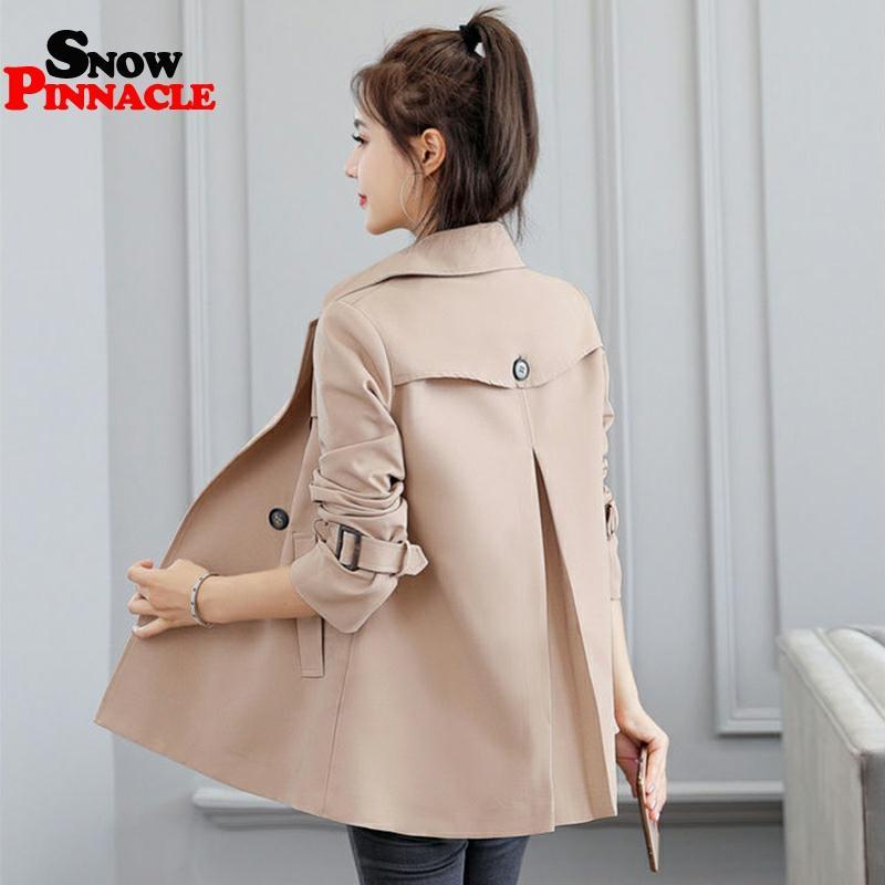 Women Casual Trench Autumn Windbreaker Coats Loose Safari Clothes Fashion Stand Collar Drawstring Female Coat 210524