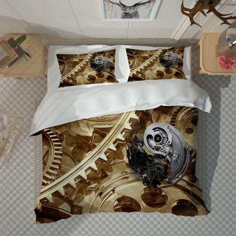 European Gear Printing Bedding Household Textiles Single Bed Double Duvet Cover Pillow Case Sheet Boy Girl Set Sets