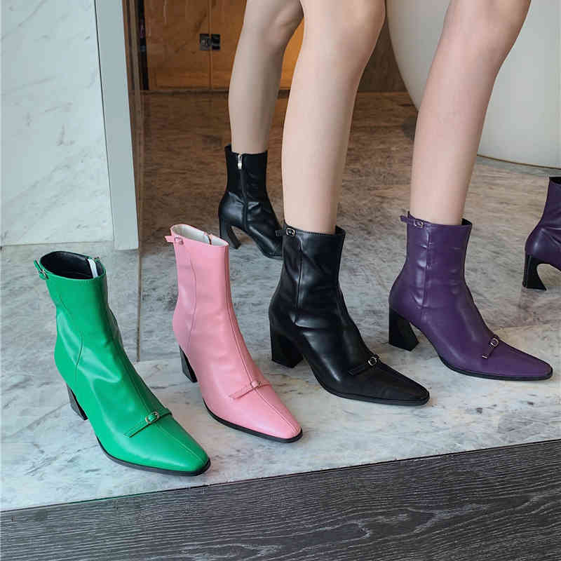 boots belt buckle strange heel stretch pu sock women brand design square toe ankle shoes botas mujer 73gp, Black
boots belt buckle strange heel stretch pu sock women brand design square toe ankle shoes botas mujer 73gp, Black