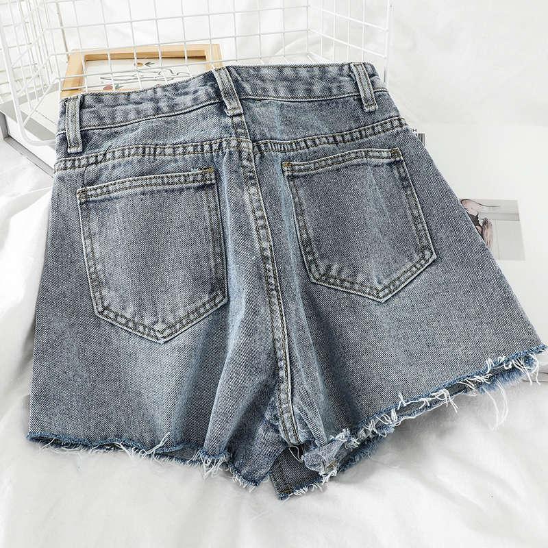 Denim Shorts Women High Waist Wide Leg For Summer Vintage Streetwear Students Jeans Skirts Feminino C6237 Women's