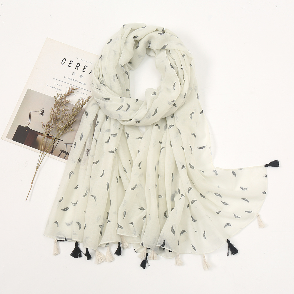 Shawls Style Printed Cotton and Linen Sunscreen Scarf Versatile Casual White Feather Cute Womens Accessories Shawl No. 4
Shawls Style Printed Cotton and Linen Sunscreen Scarf Versatile Casual White Feather Cute Womens Accessories Shawl No. 4