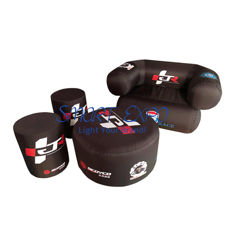 Inflatable Sofa Air Lounge Furniture with Custom Full Color Printing and Manual Pump