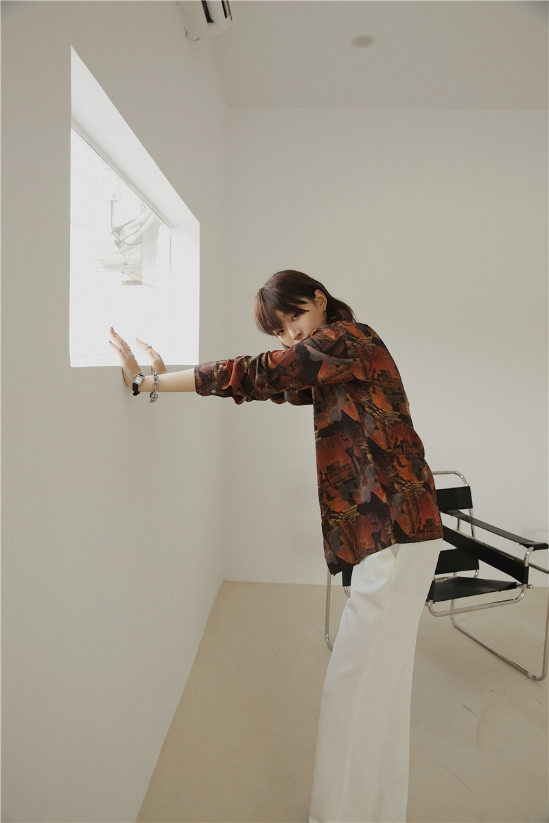 Camp Style Vintage Shirt Long Sleeve Blouse Print Button Down For Women Arrival Fashion 210427